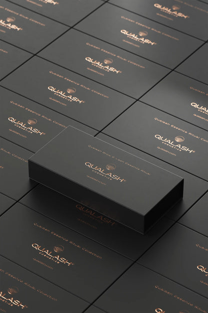 Open Ritual Collection box with QUABROW eyebrow serum and QUALASH eyelash serum box closed